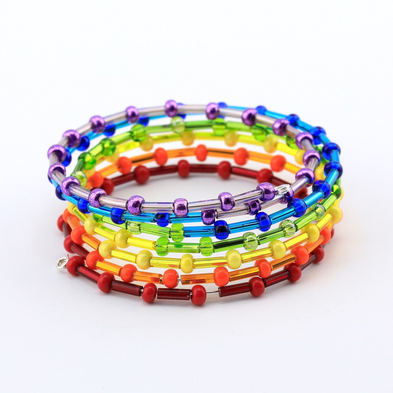 Rainbow Memory Wire Cuff Bracelet with Meredith Roddy